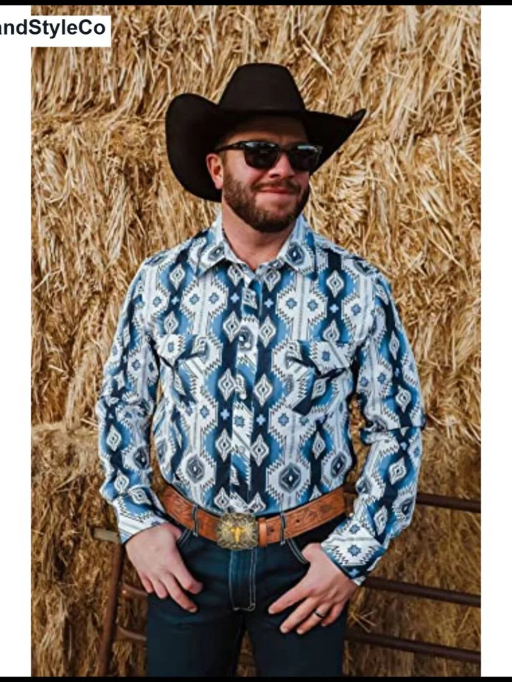 PU Leather Western Belt Cowboy Engraved Buckle Unisex Women Men